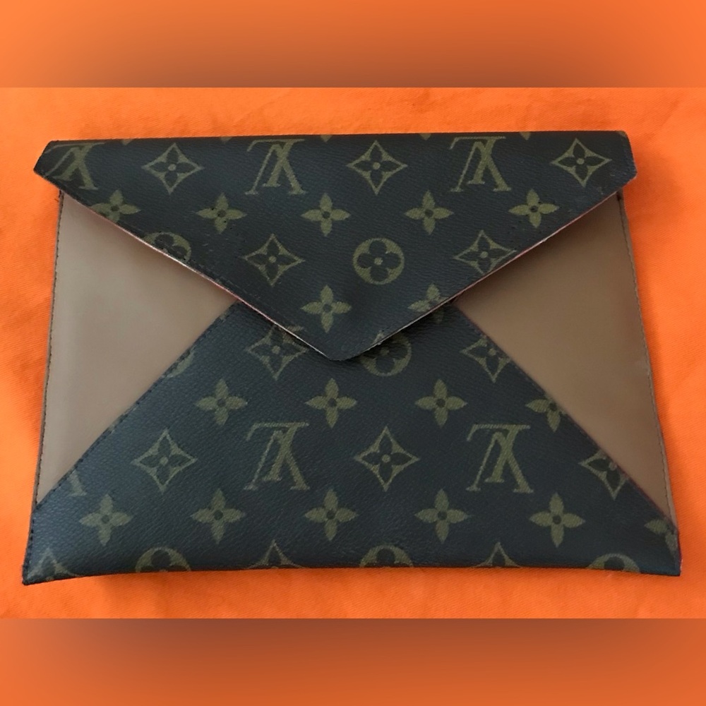 Up Cycle LV Envelope Wallet/ Clutch with Red wallet